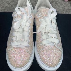 Pink glitter Alexander McQueen sneakers